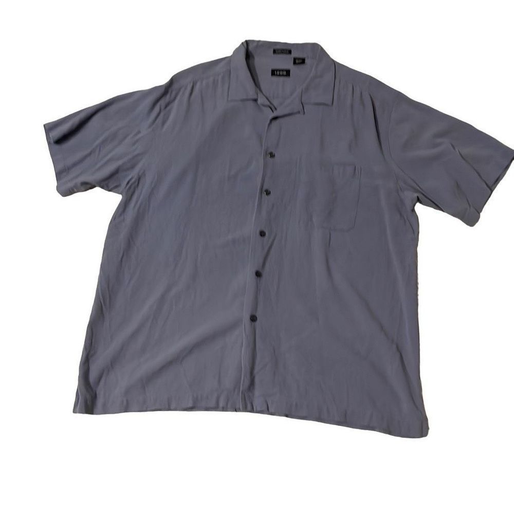 Izod Men's Gray Button Up Short Sleeve Shirt Size Extra Large